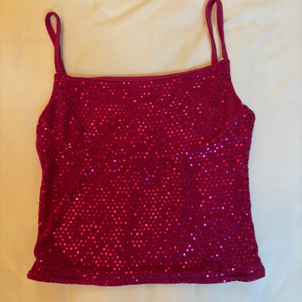 PrettyLittleThing Fuchsia Sequin Top